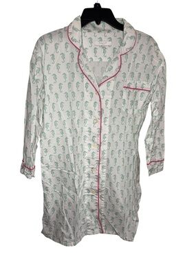 Marigot Women’s Small Seahorse Print Button Front Shirt Dress